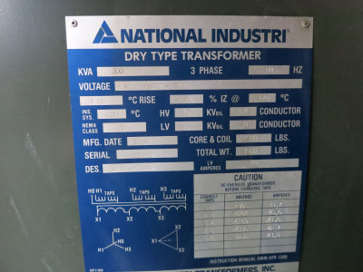 National Industri 300 kVA 4160 Y/2400 to 240 Delta V 3PH Pad Mount Transformer (DW7051-1)