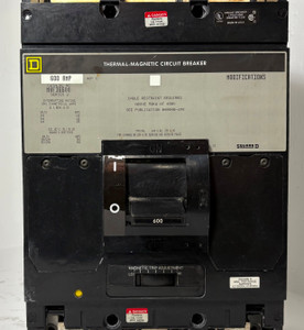 Square D MHF36600 600A Circuit Breaker Type MAL 480/600V 3 Pole 600 Amp (EM5463-1)