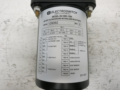 NEW Electroswitch 25-1000-125A Battery Monitor Voltage Ground Alarm Relay ARGA (DW7169-1)