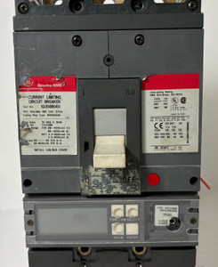 GE SGLB34BB0400 400A Spectra Circuit Breaker w/ 350 Amp Plug & Aux 3P bad label (EM5491-1)
