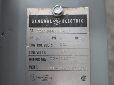 GE Size 3 50 HP Autotransformer Motor Starter Reduced Voltage 460V 300-Line (DW7279-1)
