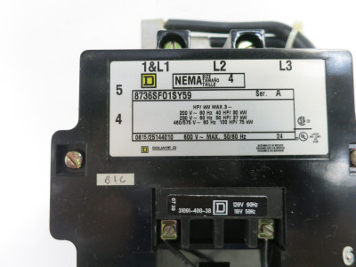 Square D 8736SF01SY59 Size 4 Reversing Motor Starter 120V Coil 8736 SFO1 100 HP (DW7299-2)