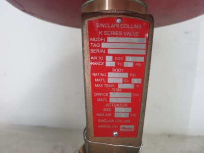 Parker K12-42014000 Sinclair Collins K Series Process Control Valve 1" 2-Way NO (DW7323-1)