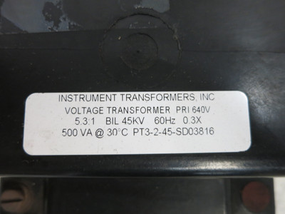 Instrument Transformers PT3-2-45-SD03816 Voltage Transformer 640V 5.3:1 Ratio (DW7413-3)