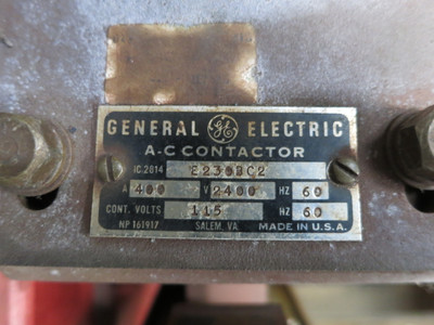 GE IC2814E230BC2 AC Motor Contactor 400A 2400V Limitamp 115V Coil IC2814-E230B2C (DW7445-1)