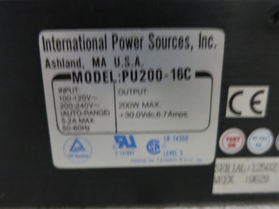 International PU200-16C Switching Power Supply 100-120/200-240 VAC 200W PS (DW7448-12)