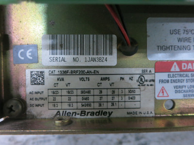 Allen Bradley 1336F-BRF200-AN-EN 20 HP 1336 Plus II AC VS Drive 480V VFD 27A (DW7505-1)