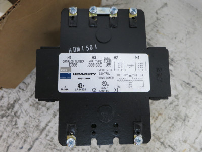NEW Hevi Duty 0.380 kVA 240/480 to 120 V 1PH Transformer 5802 E380 SBE Control (DW7513-1)