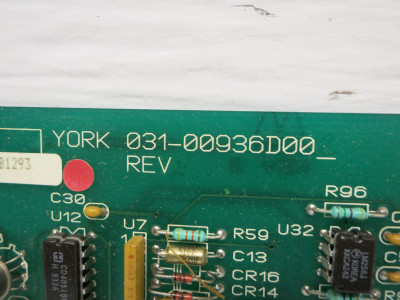 York 031-00936D002 Chiller Logic Control Board 03100936D002 PCB 031-00936D (DW7558-1)