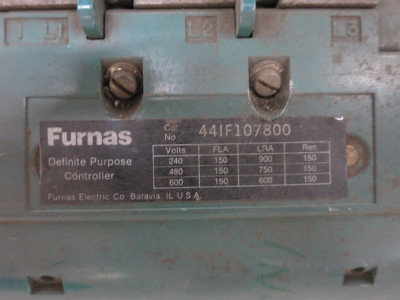 Furnas 44IF107800 Definite Purpose Reversing Contactor 120/240V Dual Coil 150A (DW7634-1)