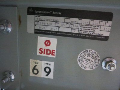 GE Spectra F4HC20EXJENEI 2000A 600V Busway Expansion Joint 3PH 4W 2000 Amp Bus (DW7692-1)