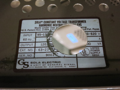 SOLA CVS 63-23-230-8 3000 VA Constant Voltage Transformer 120/208/240V MCR Power (DW7699-3)