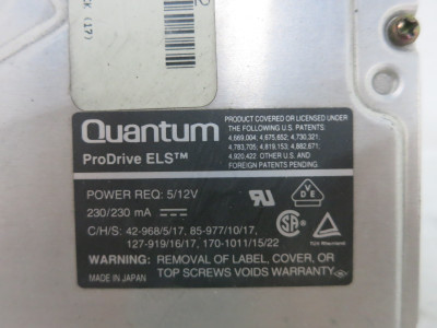 Quantum ProDrive ELS RE23M-EA Hard Drive 127 MB Disc Drive 5/12V 230 mA (DW7717-1)