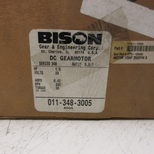 NEW Bison 011-348-3005 DC Gear Motor 1/5HP 24V 8.42A 330RPM 32-999-4001-001 NIB (AH0863-1)