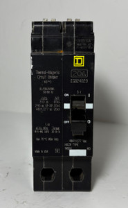 Square D EGB24020 20A 2P Circuit Breaker 480Y/277V EGB 20 Amp 2 Pole YF6609 HACR (EM5746-1)