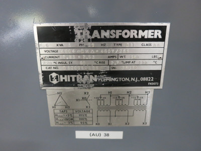 Hitran 6 kVA 460 Delta to 460Y/266 V 3PH Isolation Dry Type Transformer 460V (DW7804-1)