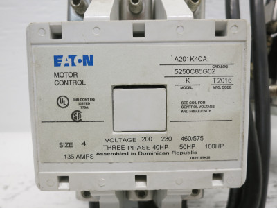 Eaton A201K4CA Size 4 Motor Starter 120V Coil BA43P Overload 600V 100 HP (DW7844-1)