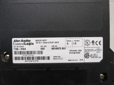 Allen Bradley 1756-IF8 Ser A Rev H02 FW 1.5 Analog Input ControlLogix PLC Module (DW7864-1)