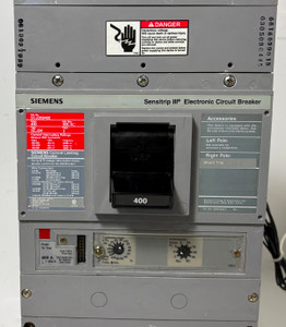 Siemens SCJD69400 400A Sensitrip III Circuit Breaker w/ 120V Shunt SCJD6 400 Amp (EM5767-2)