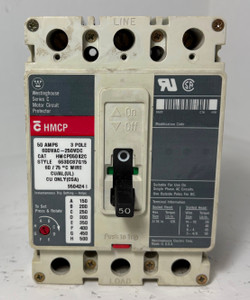 Westinghouse HMCP050K2C 50A Circuit Breaker Glossy 480/600V 3 Pole HMCP 50 Amp (EM5772-3)