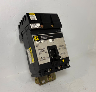 Square D I-Line FC34015 15A Circuit Breaker 480 VAC 3P Type FC 15 Amp 3P HACR (EM5798-2)