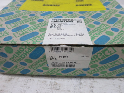 NEW Phoenix Contact RT5 Bolt Connection Terminal Block 3049026 RT 5 (BOX OF 50) (DW7963-3)