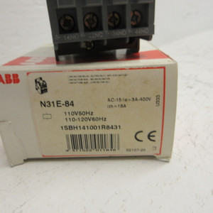 NEW ABB N31E-84 Contactor Relay 1SBH141001R8431 110/120V Coil 50/60HZ 600V NIB (AH1018-2)