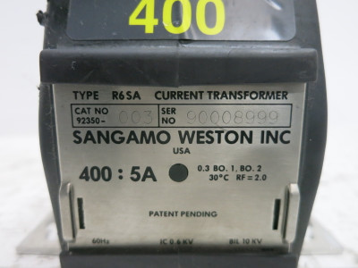 Sangamo Weston 92350-003 Type R6SA Current Transformer Ratio 400:5 A CT (DW8009-3)