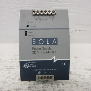 Sola Automation SDN 10-24-100P OVP Power Supply 115/230VAC 5.0/2.0A 50/60HZ SOLA (AH1066-5)