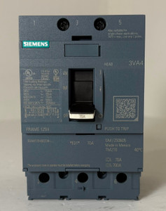 NEW Siemens 3VA4 125H Circuit Breaker w/ 70 Amp Trip 3VA4170-6ED34-0AA0 125H NNB (EM5878-1)