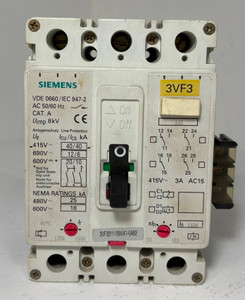 Siemens 3VF3 160A Circuit Breaker w/ Aux 3VF3211-1BW41-0AB2 600V 3 Pole 160 Amp (EM5894-1)