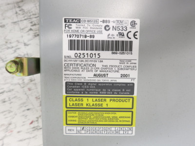 TEAC CD-W512S-B89-U CD-RW CD Rewritable Drive SCSI Interface 12x10x32 (DW8103-1)
