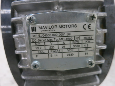 Mavilor Motors 04500.000.2001.B9 DC Servo Motor MO-4500 4.3 kW 220V 3000 RPM (DW8158-1)