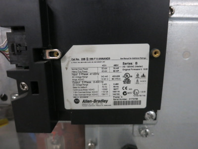 Allen Bradley 20BD096F0ANNAND0 75 HP PowerFlex 700 480V AC VS Drive 96A Ser B (DW8164-1)
