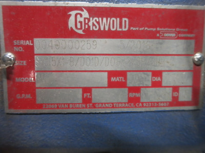 NEW Griswold 811S-1.5x1-8 Centrifugal Pump ABB IEC 5.5 kW Motor 690Y/400/415V (DW8173-1)
