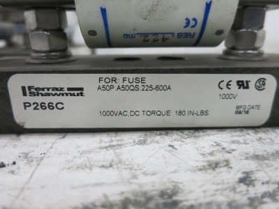 Ferraz Shawmut P266C 225-600A Fuse Block Assembly A50QS250-4 250A (SET OF 3) (DW8186-1)