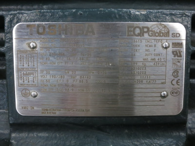 NEW Toshiba 30 HP AC Motor 230/460V 286TS 3540 RPM TKKH FCK1 TEFC 0302SDSR41B-P (DW8218-1)