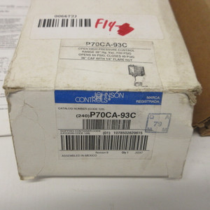 NEW Johnson Controls P70CA-93 High Pressure Control 36" Capillary 20"/100 psig (AH1304-2)