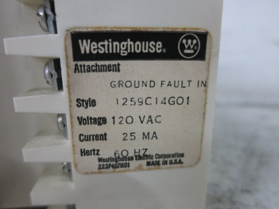 Westinghouse 1259C14G01 Seltronic Ground Fault Indicator 120V (DW8268-2)