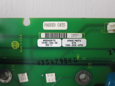 Allen Bradley 74103-244-55 Rev 11 AC VS Drive Control Board SP# 1336-BDB-SP5C (DW8309-1)