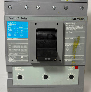 Siemens PXD63B160 1600A Sentron Circuit Breaker w/ 1600 Amp Trip PXD6 3P 600V (EM5932-2)