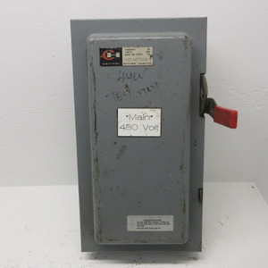 Cutler Hammer DH362 60A 600V 3P3W Fusible Safety Switch Disconnect CH w/ Fuses (AH1420-1)