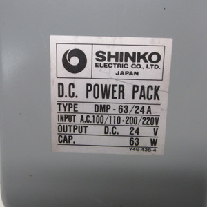 Shinko DMP-63/24A DC Power Pack Power Supply INPUT: 100/110-200/220VAC OUT: 24V (AH1432-1)