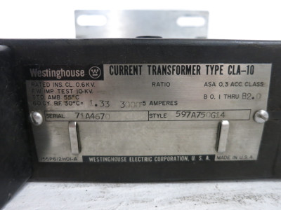 Westinghouse 597A750G14 Current Transformer CLA-10 Ratio 3000:5 A CT (DW8342-4)