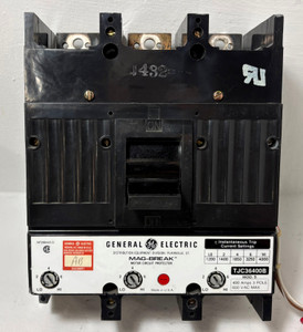 GE TJC36400B 400A Mag-Break Circuit Breaker w/ Aux Mod. 5 600V 3P 400 Amp flaw (EM5950-1)