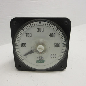 ASCO AB-40P AC Volts Panel Meter 550470-028 0/600VAC (Range: 0/600 AC Volts) (AH1457-1)