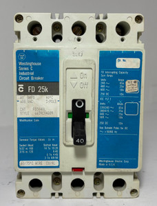 Westinghouse FD3040L 40A Circuit Breaker Matte Blue 600V 3P FD3040 40 Amp (EM5957-1)
