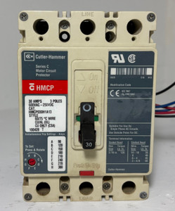 Cutler-Hammer HMCP030H1A13 30A Circuit Breaker w Aux 600V HMCP 30 Amp HMCP030H1A (EM5963-1)