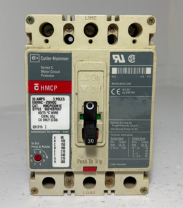 Westinghouse HMCP030H1C 30A Circuit Breaker Glossy 600V 3P Type HMCP 30 Amp (EM5971-46)