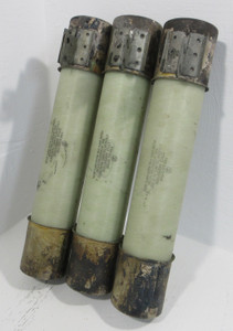 Image of Westinghouse 449D597G06 Type CLS-12 Fuses 2.75/5.5kV 130 Amp 130A (LOT OF 3)